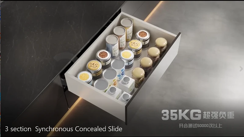 Synchronized Concealed Undermount Slide Synchronized Concealed Undermount Slide